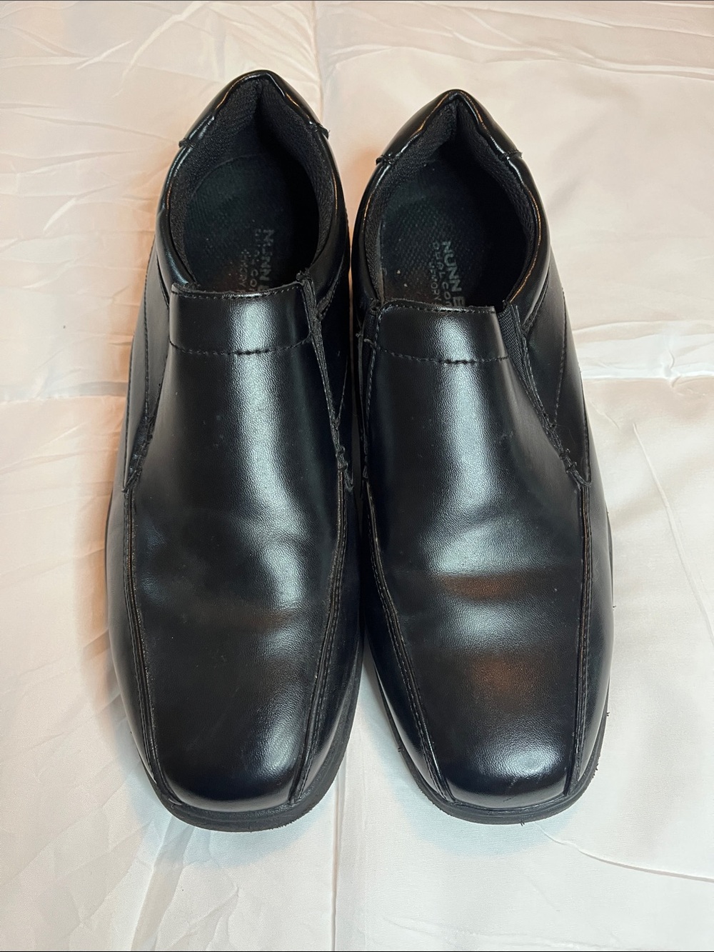 Nunn Bush Black Leather Slip-On Dress Loafers Sz 7